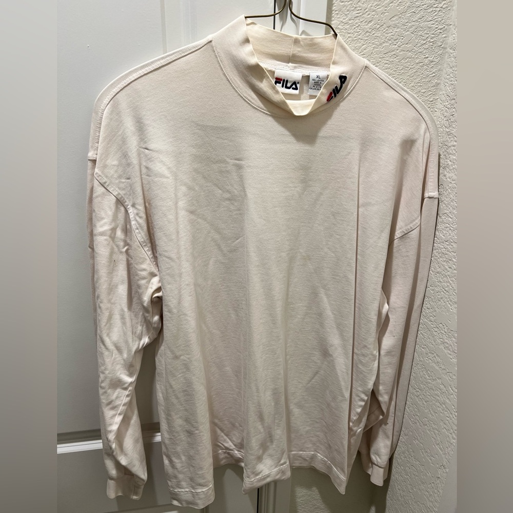 Vintage Fila Long Sleeve Turtle Neck - White - XL